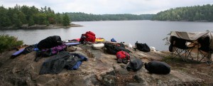 Gear on rocks in the sun