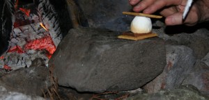 SMORE being assembled by the fire.