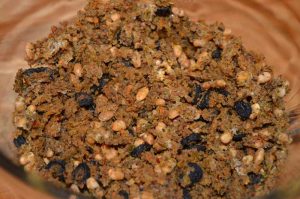 Dehydrated stew in a bowl.