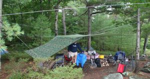 Tarp with picnic table