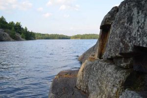 Rock ledge on the lake