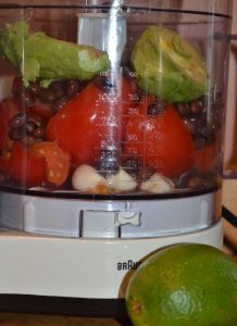 Ingredients in a food processor