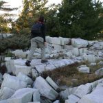 woman on white rocks