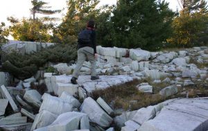 woman on white rocks