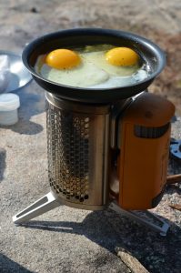 two eggs in a frying pan