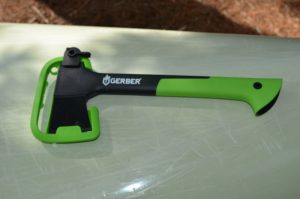 bright green hatchet