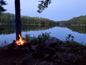 Campfire with a view up the lake