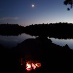 moon and campfire