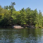 view of rock site from lake