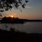 Sunset over an island