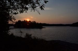 Sunset over an island